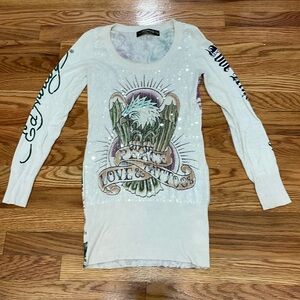 Ed Hardy Sequence Sweater Top